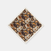 Cappuccino Kaffee Öl Paint Muster Serviette (Ecke)