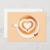 Cappuccino-Kaffee Postkarte (Vorne/Hinten)