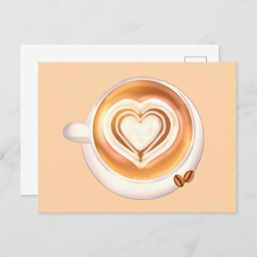 Cappuccino-Kaffee Postkarte (Vorne/Hinten)