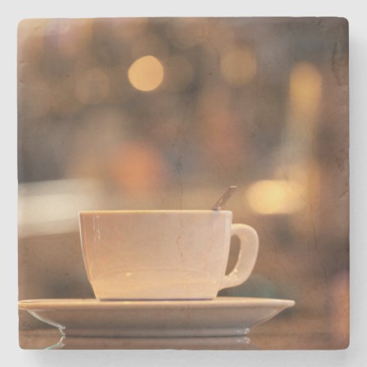 Cappuccino-Kaffee, Venedig, Italien Steinuntersetzer (Vorderseite)