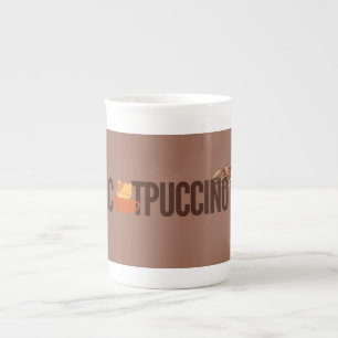 Cappuccino Kaffeebohnen Kunst Tasse. Porzellantasse