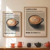 Cappuccino Kaffeepapiere, italienische Latte Art W Poster