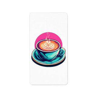 Cappuccino-Kaffeetasse Adressaufkleber
