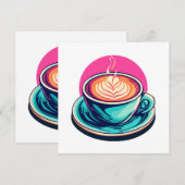 Cappuccino-Kaffeetasse Einladung (Vorne/Hinten)