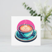 Cappuccino-Kaffeetasse Einladung (Stehend Vorderseite)