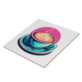 Cappuccino-Kaffeetasse Fliese (Seite)