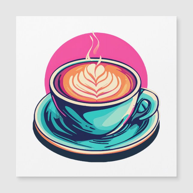 Cappuccino-Kaffeetasse Magnetkarte (Vorderseite)