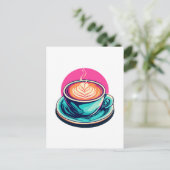 Cappuccino-Kaffeetasse Postkarte (Stehend Vorderseite)