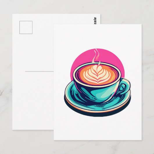 Cappuccino-Kaffeetasse Postkarte (Vorne/Hinten)