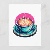Cappuccino-Kaffeetasse Postkarte (Vorderseite)