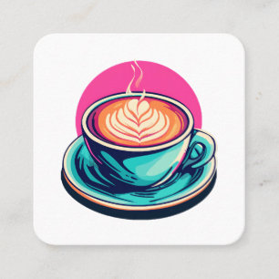 Cappuccino-Kaffeetasse Quadratische Visitenkarte