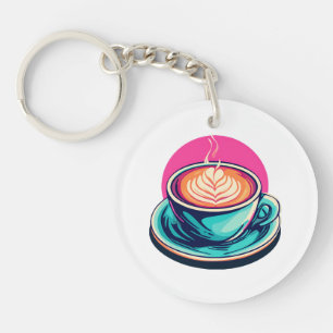 Cappuccino-Kaffeetasse Schlüsselanhänger