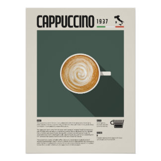 Cappuccino-Kaffeetassenposter Poster