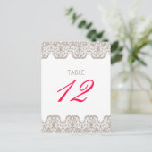 Cappuccino Lace Tischnummer Card (Stehend Vorderseite)