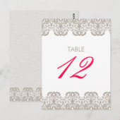 Cappuccino Lace Tischnummer Card (Vorne/Hinten)