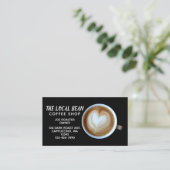 Cappuccino Latte Coffee Shop | Einfaches Black Caf Visitenkarte (Stehend Vorderseite)