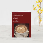 Cappuccino, Latte, Kaffeekarte Karte (Gelbe Blume)