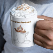 Cappuccino Liebe Wasserfarbe mit Zimt Kaffeetasse
