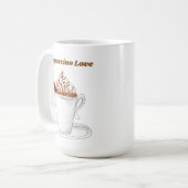Cappuccino Liebe Wasserfarbe mit Zimt Kaffeetasse (Vorderseite Links)