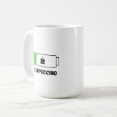 Cappuccino Minimal Typography Coffee Kaffeetasse (Vorderseite Links)
