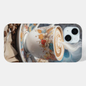 Cappuccino mit Kaffeebohnen Case-Mate iPhone Hülle (Rückseite (Horizontal))