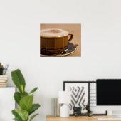 Cappuccino mit Kakaopulver Poster (Heimbüro)