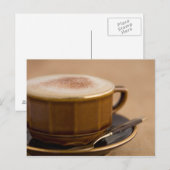 Cappuccino mit Kakaopulver Postkarte (Vorne/Hinten)