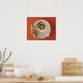 Cappuccino mit Schokolade und Croissant, Italien Poster (Küche)