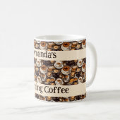 Cappuccino Öl Paint Muster Personalisiert Kaffeetasse (VorderseiteRechts)