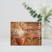 Cappuccino Postkarte (Stehend Vorderseite)
