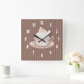 Cappuccino Quadratische Wanduhr (Zuhause)