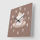 Cappuccino Quadratische Wanduhr (Winkel)