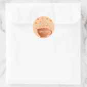Cappuccino Runder Aufkleber (Tasche)