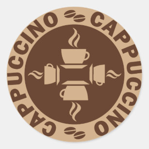Cappuccino Runder Aufkleber