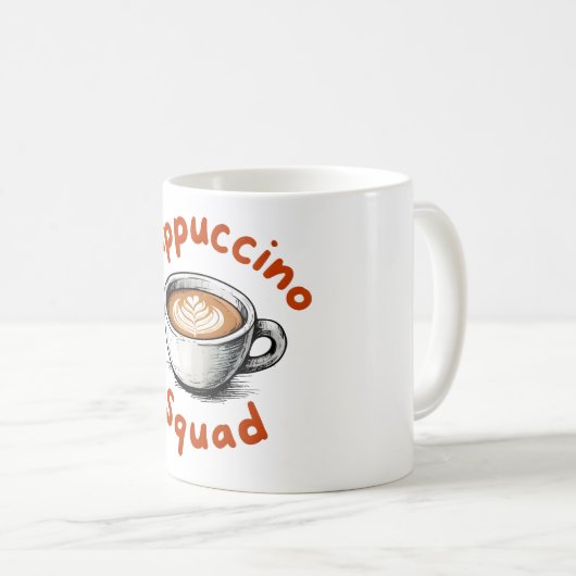 Cappuccino Squad Kaffee Lover Keepake Tasse (VorderseiteRechts)
