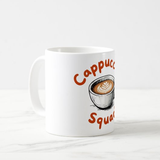 Cappuccino Squad Kaffee Lover Keepake Tasse (Vorderseite Links)