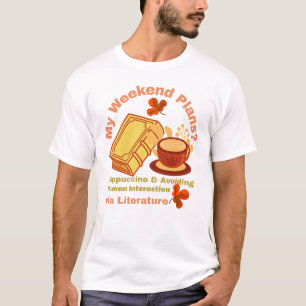 Cappuccino und Buch T-Shirt