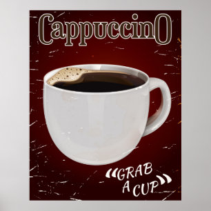 Cappuccino Vintage-Plakat Poster