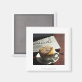 Cappuccino vor dem Laptop Magnet (Vorderseite/Rückseite)
