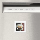 Cappuccino vor dem Laptop Magnet (In Situ (Geschirrspüler))