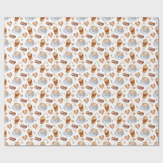 Cappuccino Wrapping Paper Geschenkpapier (Flach)