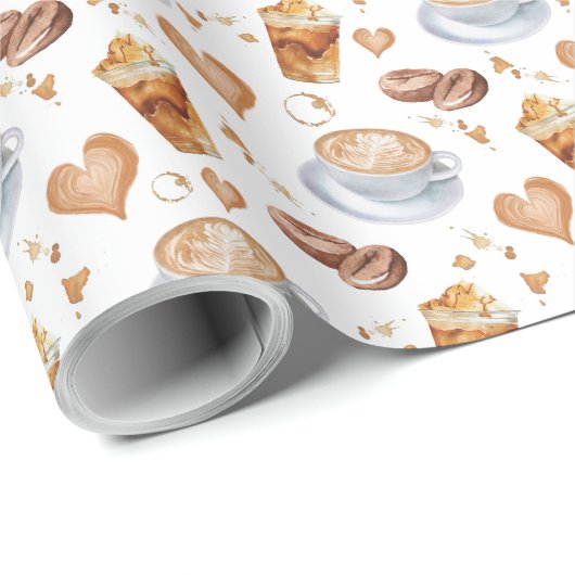 Cappuccino Wrapping Paper Geschenkpapier (Rolleneckpunkt)
