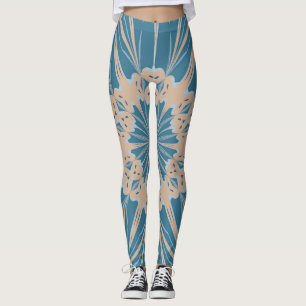 Cappuchino Blues Bold Kaleidoskop-Muster Leggings