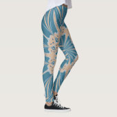 Cappuchino Blues Bold Kaleidoskop-Muster Leggings (Rechts)