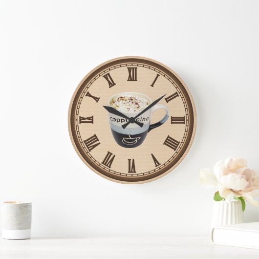 Cappucino Kaffeestube-Spaß-Wanduhr Große Wanduhr (Zuhause)