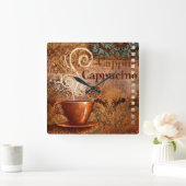 Cappucino Quadratische Wanduhr (Zuhause)