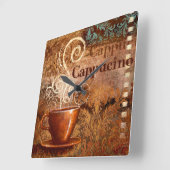 Cappucino Quadratische Wanduhr (Winkel)