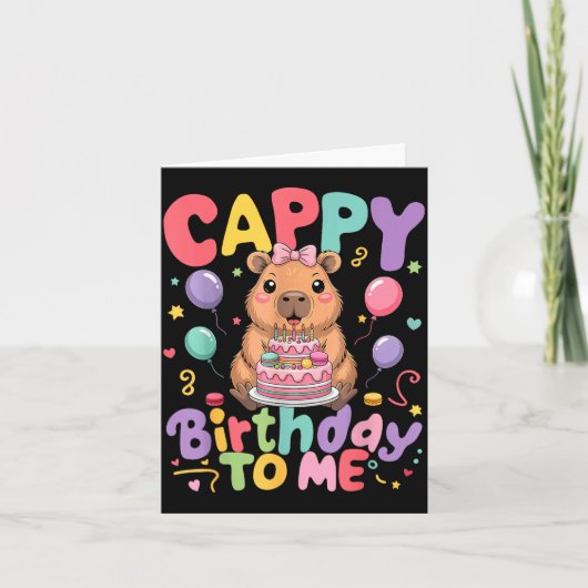 Cappy Birthday To Me Cute Capy Capybara Birthday G Karte (Vorderseite)