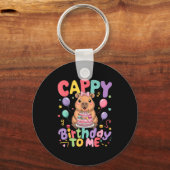 Cappy Birthday To Me Cute Capy Capybara Birthday G Schlüsselanhänger (Vorderseite)