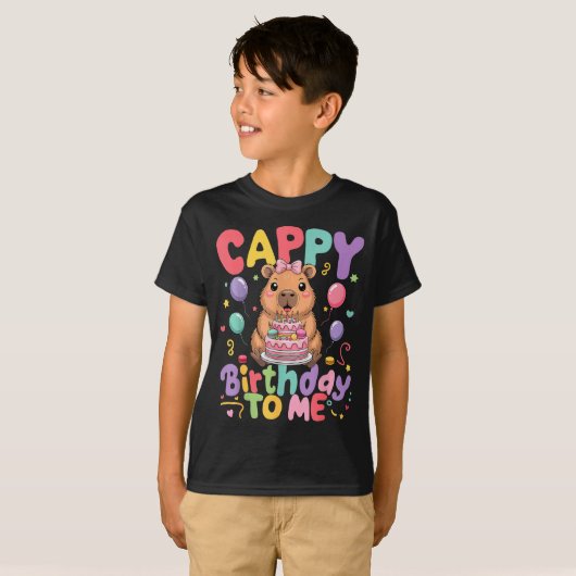 Cappy Birthday To Me Cute Capy Capybara Birthday G T-Shirt (Vorne ganz)